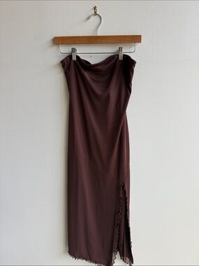 Urban Outfitters Brown Strapless Midi Dress